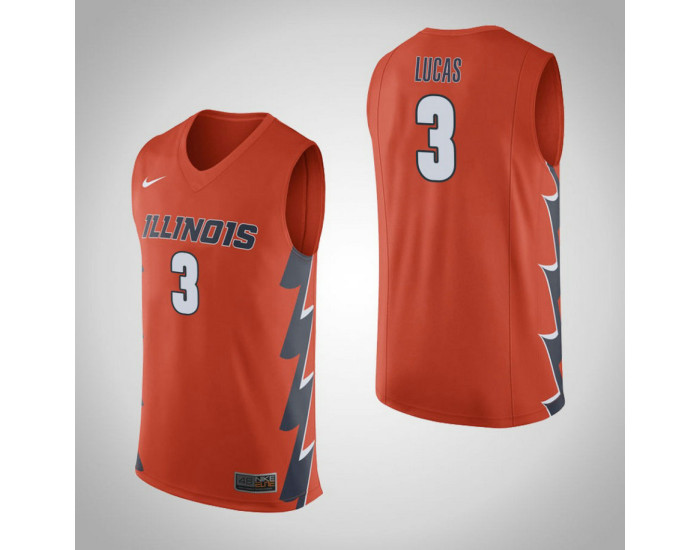 Youth Illinois Fighting Illini #3 Te'Jon Lucas Authentic College Basketball Jersey Orange