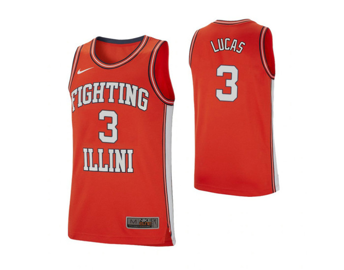 Youth Illinois Fighting Illini #3 Te'Jon Lucas Retro Performance Authentic College Basketball Jersey Orange
