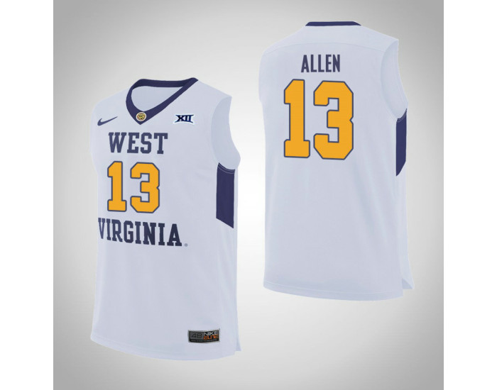 Youth West Virginia Mountaineers #13 Teddy Allen Authentic College Basketball Jersey White