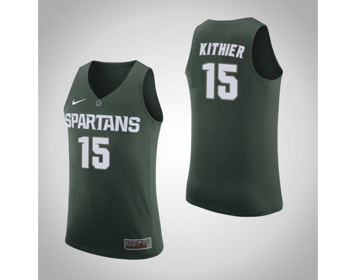 Youth Michigan State Spartans #15 Thomas Kithier Home Replica College Basketball Jersey Green