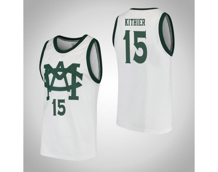 Youth Michigan State Spartans #15 Thomas Kithier Vault MAC Replica College Basketball Jersey White