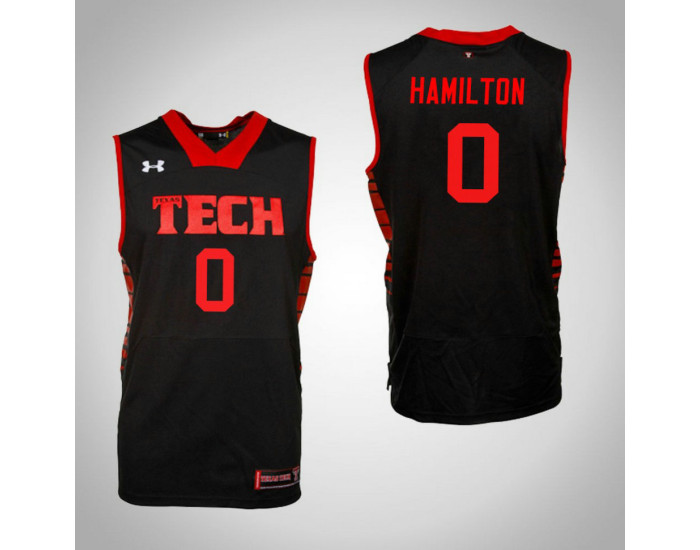 Texas Tech Red Raiders #0 Tommy Hamilton IV Authentic College Basketball Jersey Black