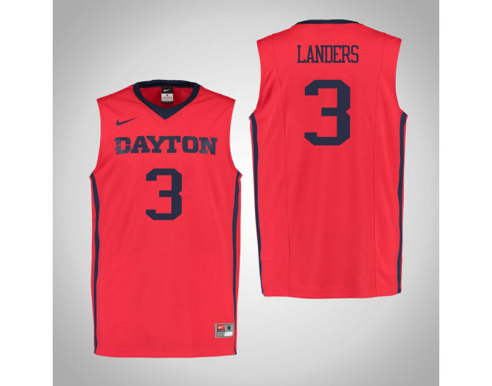 Dayton Flyers #3 Trey Landers Replica College Basketball Jersey Red
