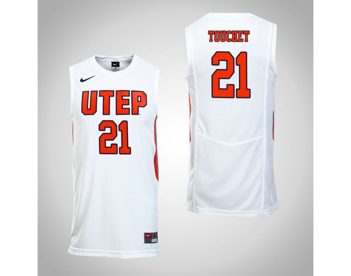 UTEP Miners #21 Trey Touchet Authentic College Basketball Jersey White