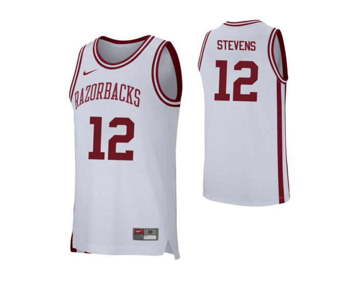 Arkansas Razorbacks #12 Ty Stevens Authentic College Basketball Jersey White