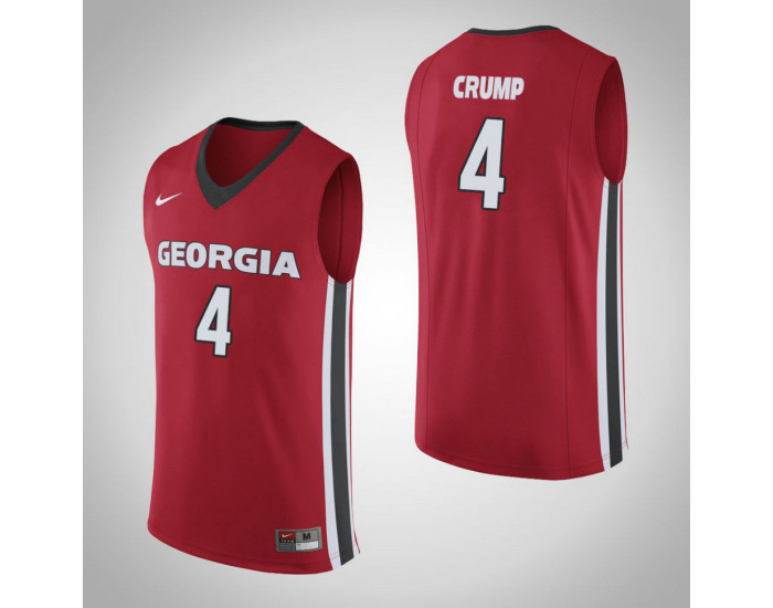 Georgia Bulldogs #4 Tyree Crump Authentic College Basketball Jersey Red
