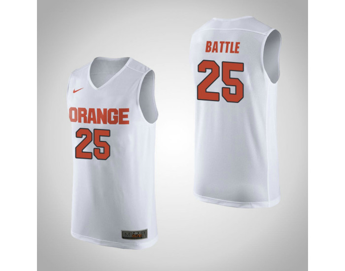 Syracuse Orange #25 Tyus Battle Authentic College Basketball Jersey White
