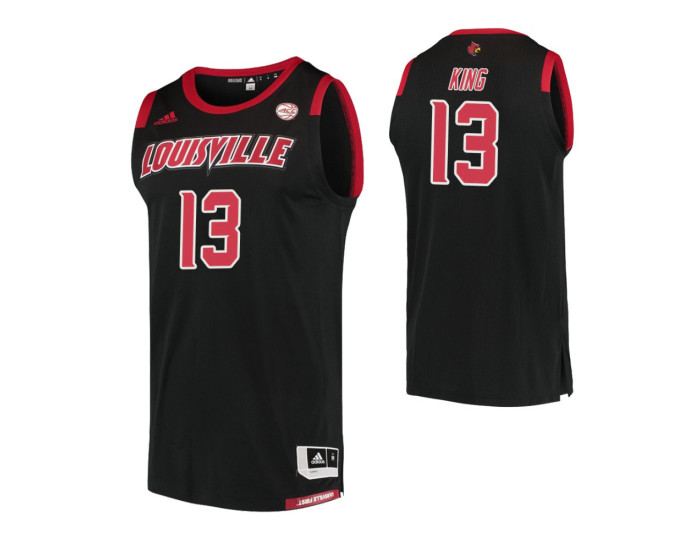 Louisville Cardinals #13 V.J. King Replica College Basketball Jersey Black