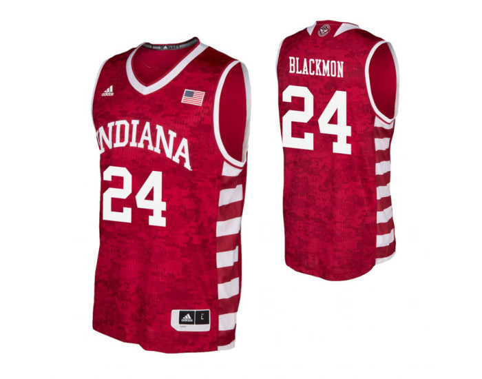 Indiana Hoosiers Vijay Blackmon Armed Forces Classic Authentic College Basketball Jersey Crimson