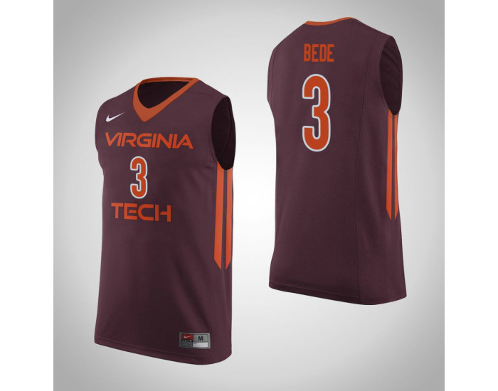 Youth Virginia Tech Hokies #3 Wabissa Bede Authentic College Basketball Jersey Maroon