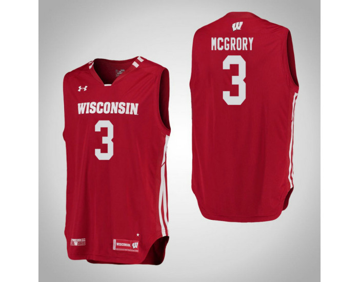 Youth Wisconsin Badgers #3 Walt McGrory Replica College Basketball Jersey Red