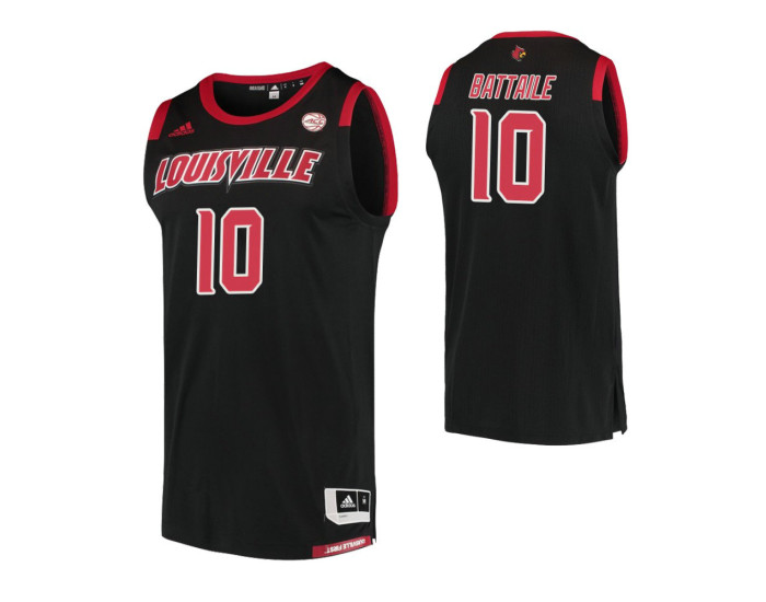 Louisville Cardinals #10 Wyatt Battaile Authentic College Basketball Jersey Black