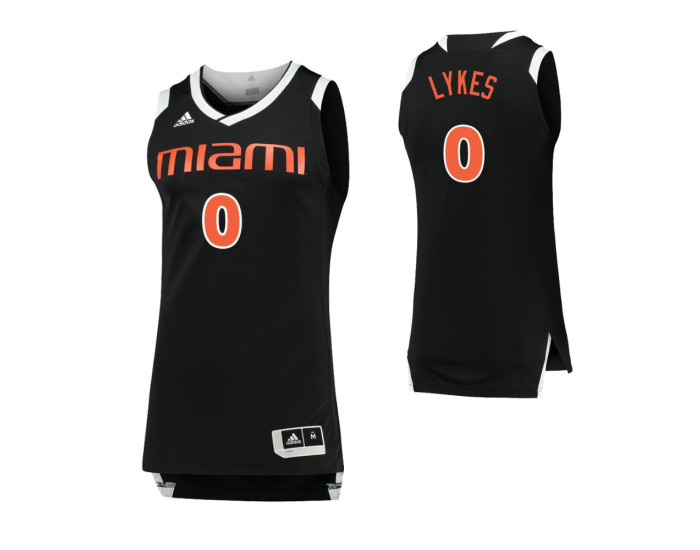 Miami Hurricanes Chris Lykes Chase Replica College Basketball Jersey Black White