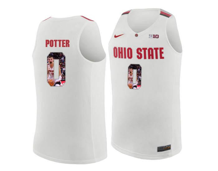 Ohio State Buckeyes #0 Micah Potter Authentic College Basketball Jersey White