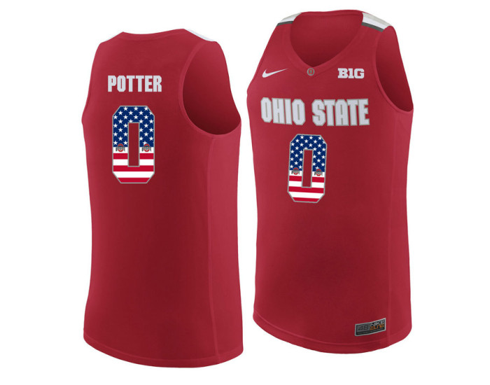 Ohio State Buckeyes #0 Micah Potter Authentic College Basketball Jersey Red