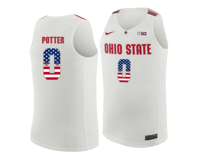 Ohio State Buckeyes #0 Micah Potter Authentic College Basketball Jersey White