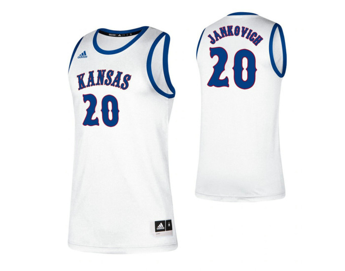 Kansas Jayhawks #20 Michael Jankovich White Replica College Basketball Jersey