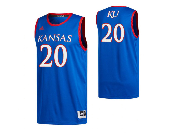 Kansas Jayhawks #20 Michael Jankovich Royal Replica College Basketball Jersey