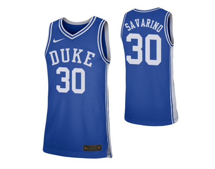 Duke Blue Devils #30 Michael Savarino Royal Replica College Basketball Jersey