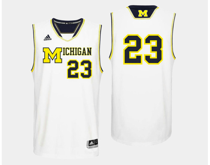 Youth Michigan Wolverines #23 Caris LeVert White Home Replica College Basketball Jersey