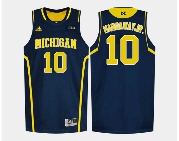 Michigan Wolverines #10 Tim HardRoad Jr. Navy Road Replica College Basketball Jersey