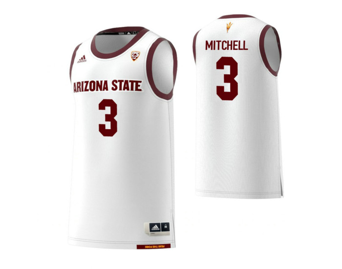 Arizona State Sun Devils 3 Mickey Mitchell Authentic College Basketball Jersey White