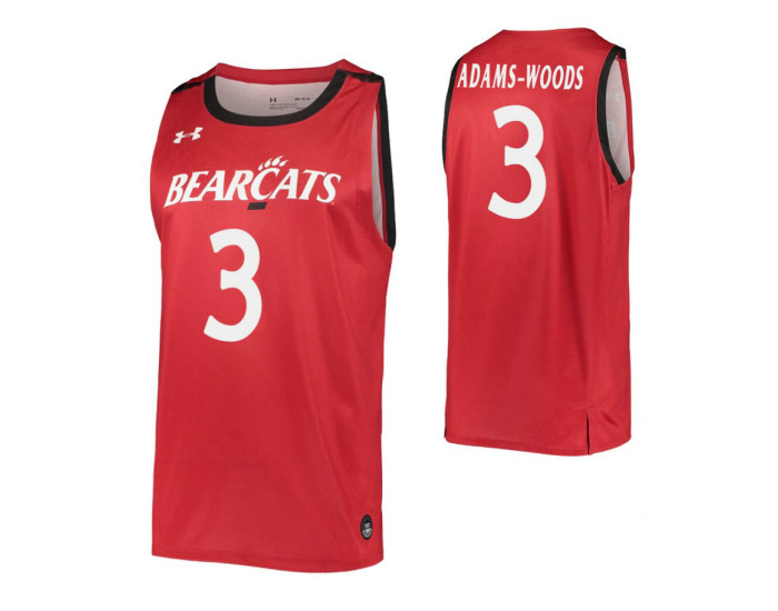Cincinnati Bearcats #3 Mika Adams-Woods Red Authentic College Basketball Jersey