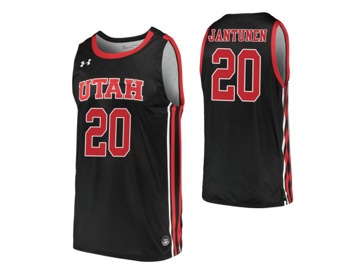 Mikael Jantunen Authentic College Basketball Jersey Black Utah Utes