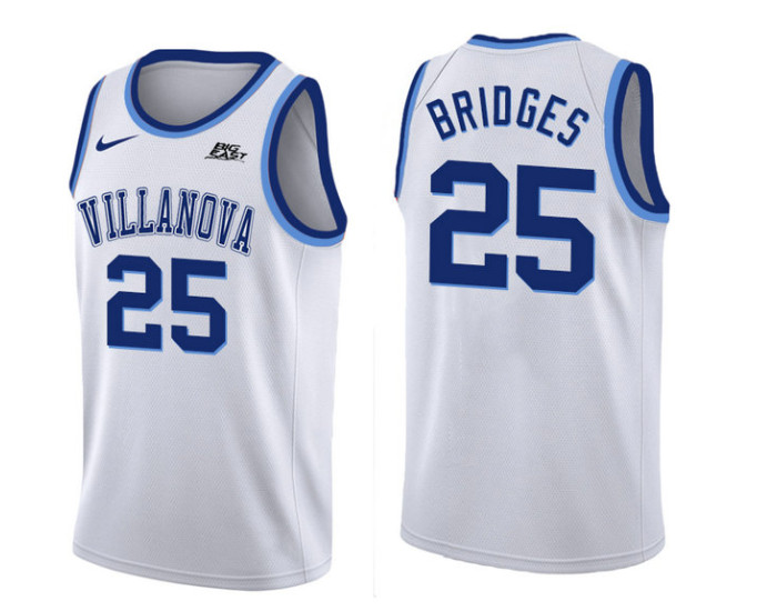 Villanova Wildcats #25 Mikal Bridges Authentic College Basketball Jersey White