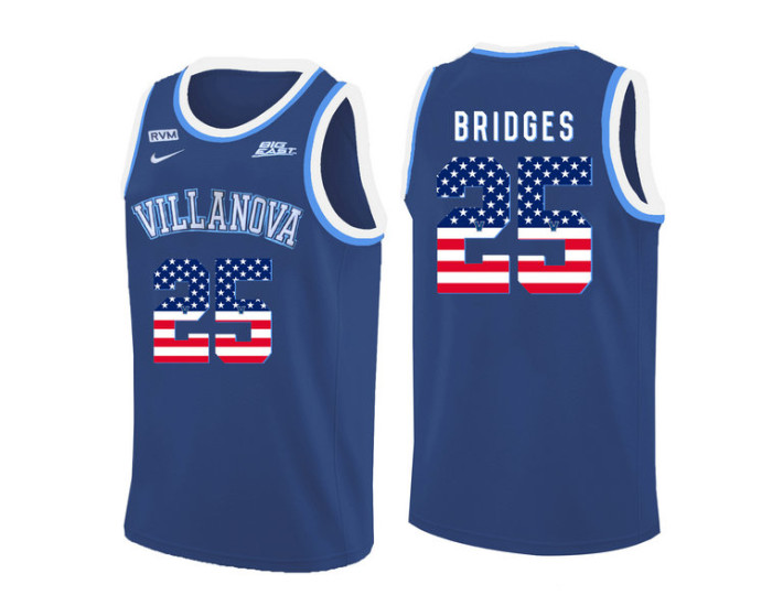 Youth Villanova Wildcats #25 Mikal Bridges Replica College Basketball Jersey Blue