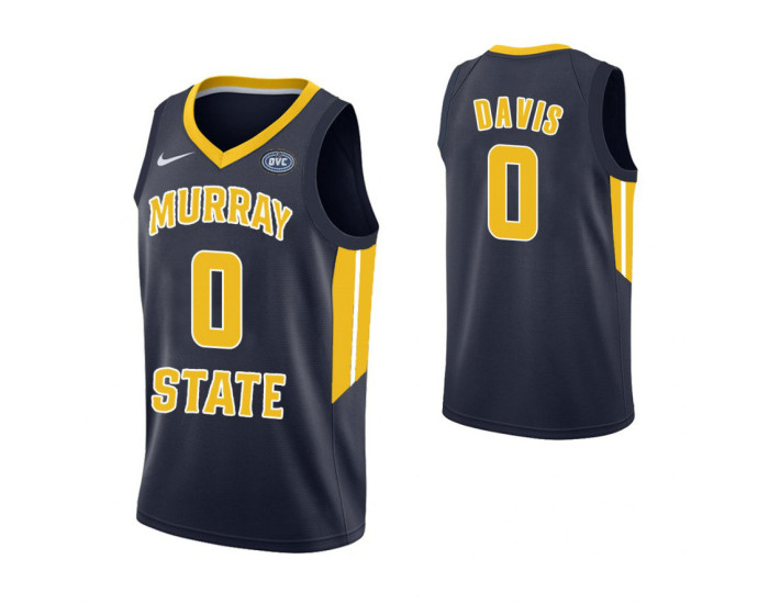 Murray State Racers #0 Mike Davis Authentic College Basketball Jersey Navy