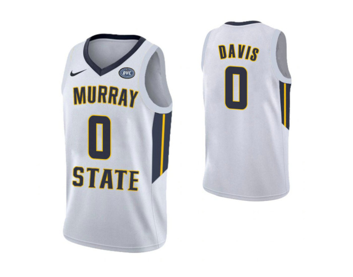 Murray State Racers #0 Mike Davis Authentic College Basketball Jersey White