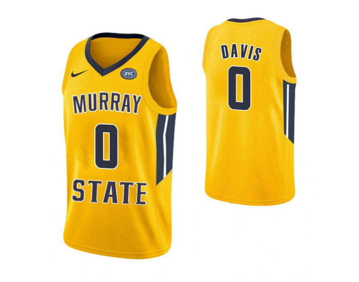 Murray State Racers #0 Mike Davis Authentic College Basketball Jersey Yellow