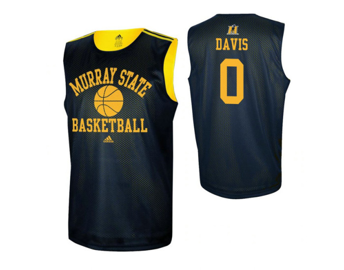 Murray State Racers #0 Mike Davis Navy Blue Authentic College Basketball Jersey