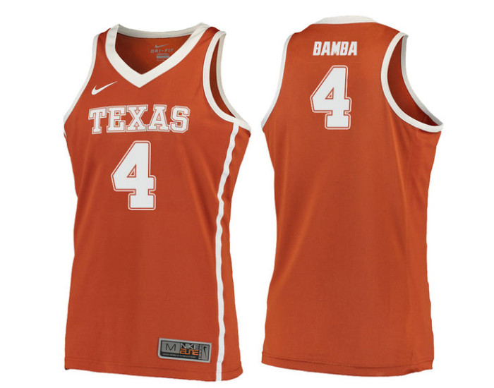 Texas Longhorns #4 Mohamed Bamba Replica College Basketball Jersey Orange