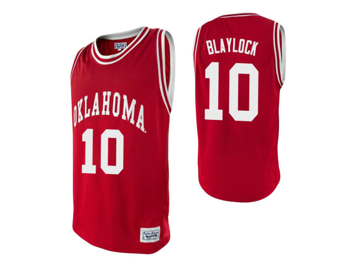 Oklahoma Sooners 10 Mookie Blaylock Alumni Authentic College Basketball Jersey Crimson
