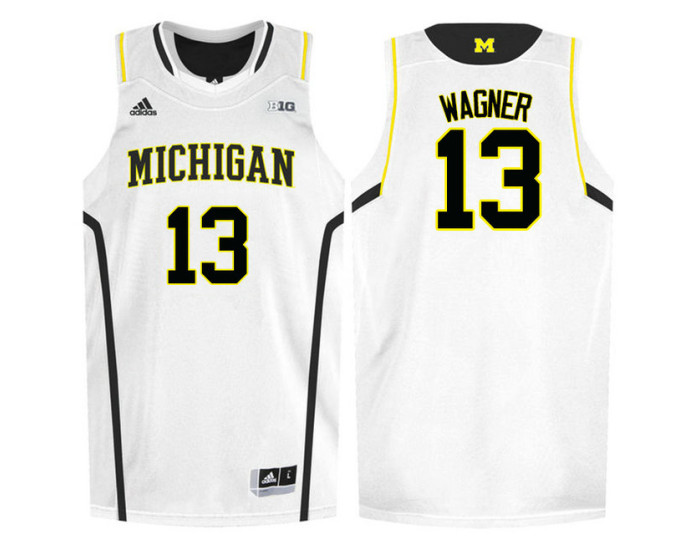 Youth Michigan Wolverines #13 Moritz Wagner Replica College Basketball Jersey White
