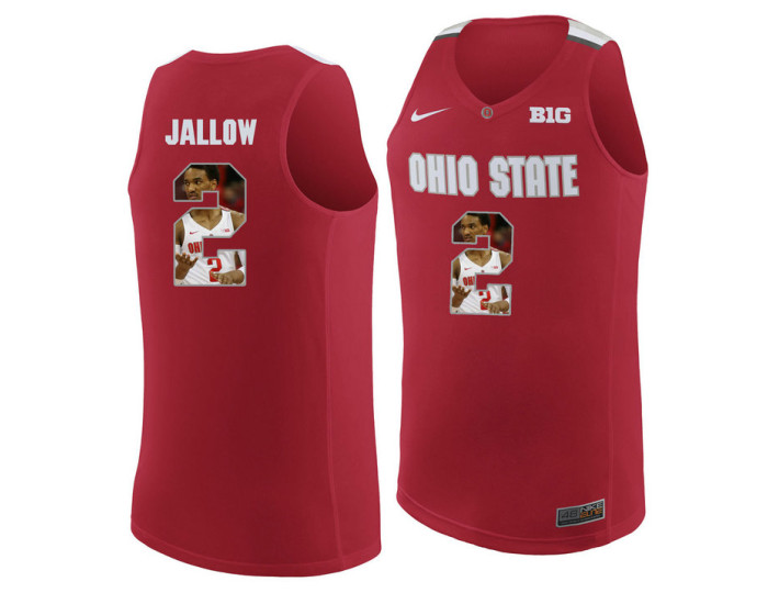 Ohio State Buckeyes #2 Musa Jallow Authentic College Basketball Jersey Red