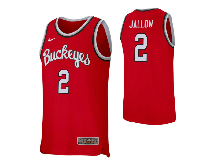 Ohio State Buckeyes #2 Musa Jallow Scarlet Authentic College Basketball Jersey