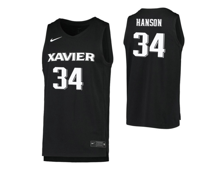 Myles Hanson Authentic College Basketball Jersey Black Xavier Musketeers