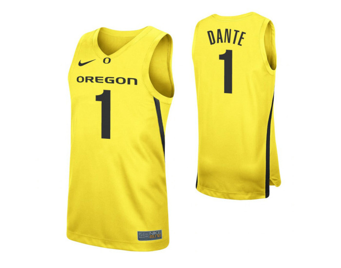 N'Faly Dante Authentic College Basketball Jersey Yellow Oregon Ducks