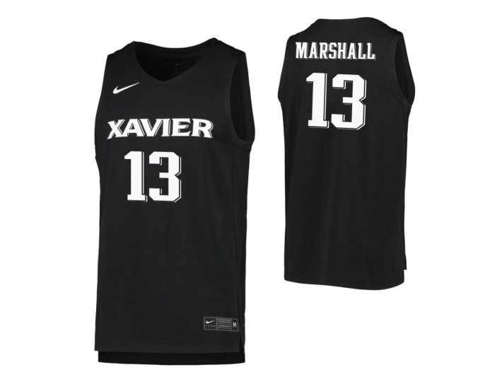 Naji Marshall Authentic College Basketball Jersey Black Xavier Musketeers