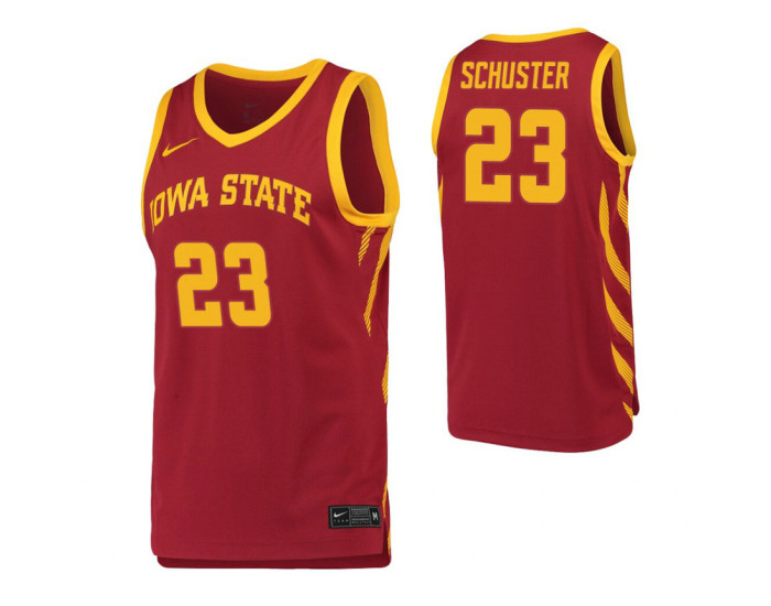 Youth Nate Schuster Authentic College Basketball Jersey Crimson Iowa State Cyclones