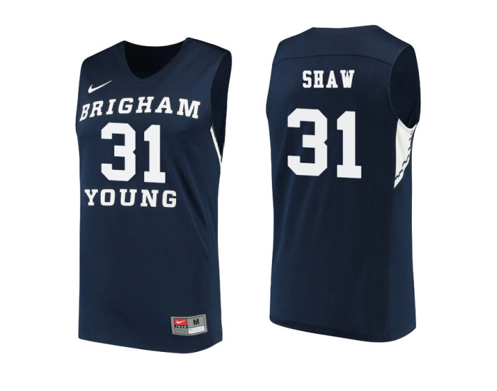 BYU Cougars #31 Braiden Shaw Authentic College Basketball Jersey Navy