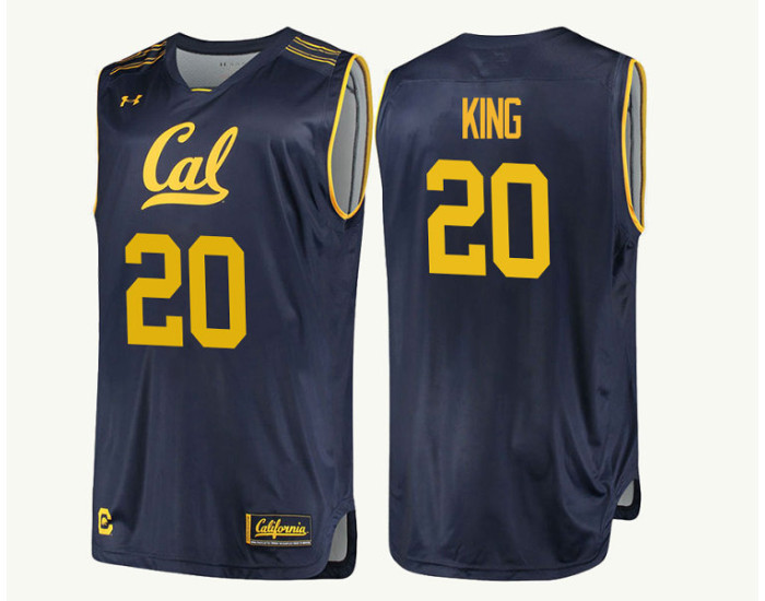California Golden Bears #20 Derek King Replica College Basketball Jersey Navy