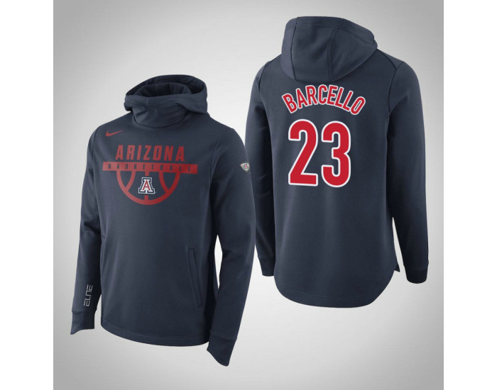 Arizona Wildcats #23 Barcello Men's Navy Elite College Basketball Hoodie