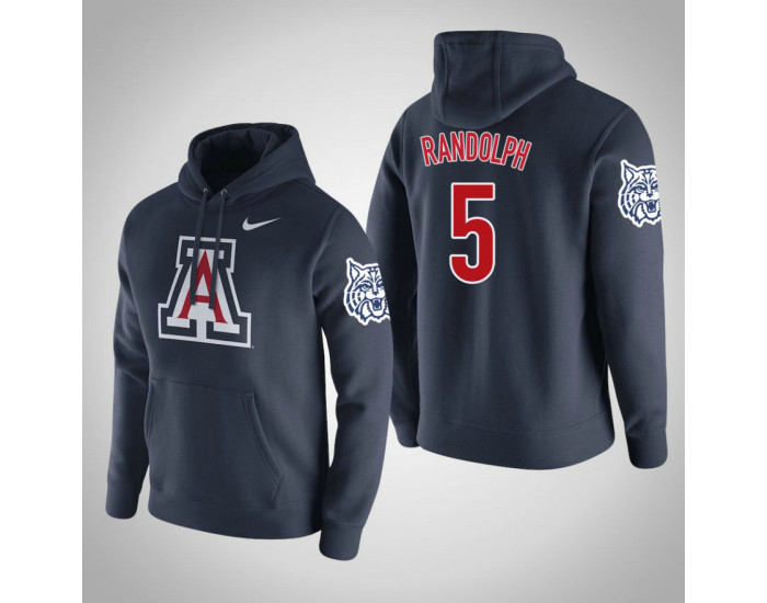 Arizona Wildcats #5 Brandon Randolph Men's Navy Pullover Hoodie