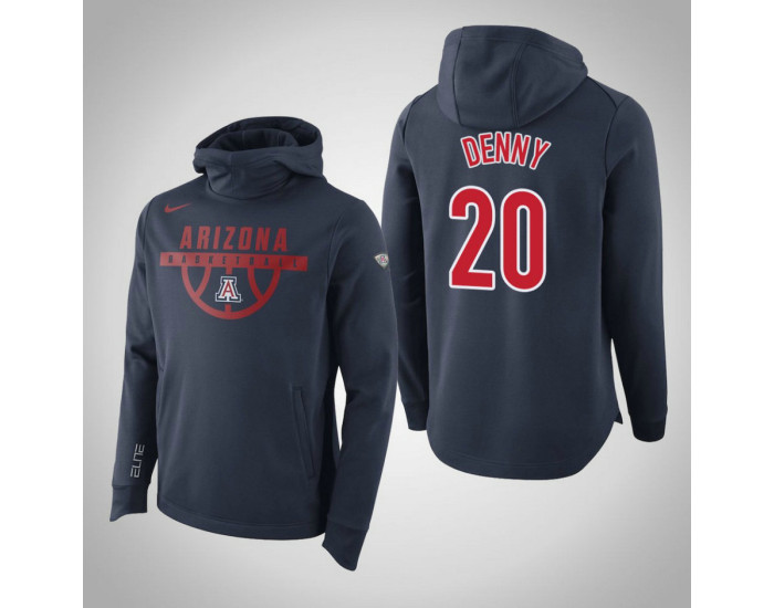Arizona Wildcats #20 Denny Men's Navy Elite College Basketball Hoodie