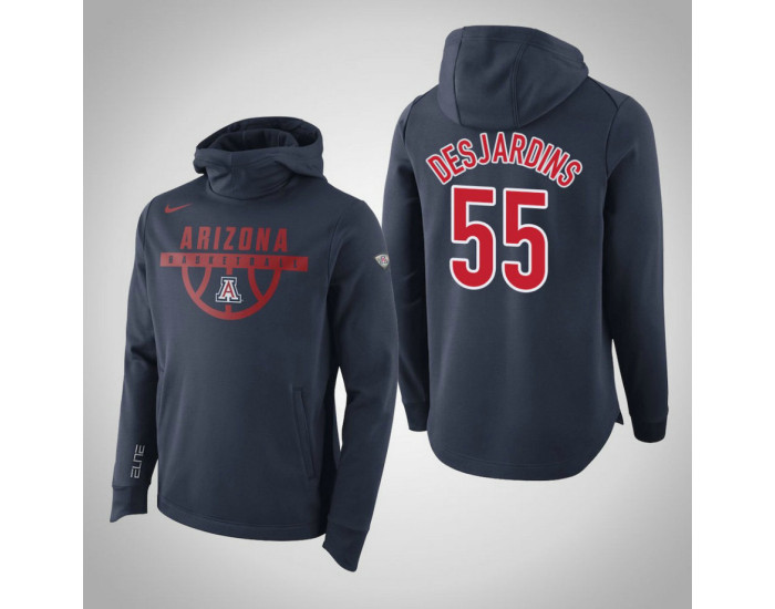 Arizona Wildcats #55 DesJardins Men's Navy Elite College Basketball Hoodie