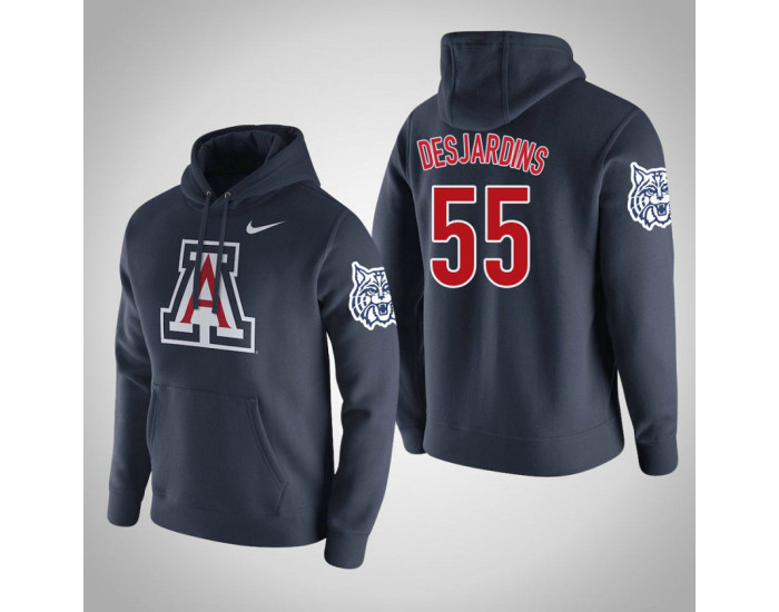 Arizona Wildcats #55 Jake DesJardins Men's Navy Pullover Hoodie